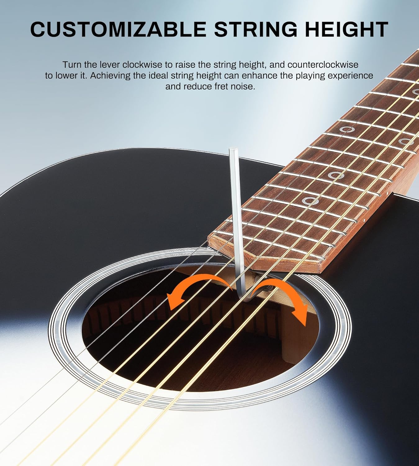 Vangoa Dreadnought Acoustic Guitar 41 inch Set, Full Size Steel String Acoustic Guitar Starter Bundle, 6 String Guitarra for Beginners Adults, Moonlight Burst