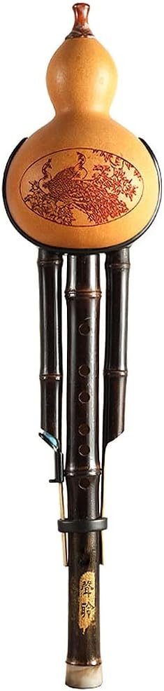 Mobkid Hulusi Musical Instrument Anti-Fall Cucurbit Musical Instrument Wind Instrument Practice for Beginners and Adults (Color : Yellow, Size : C-Key)