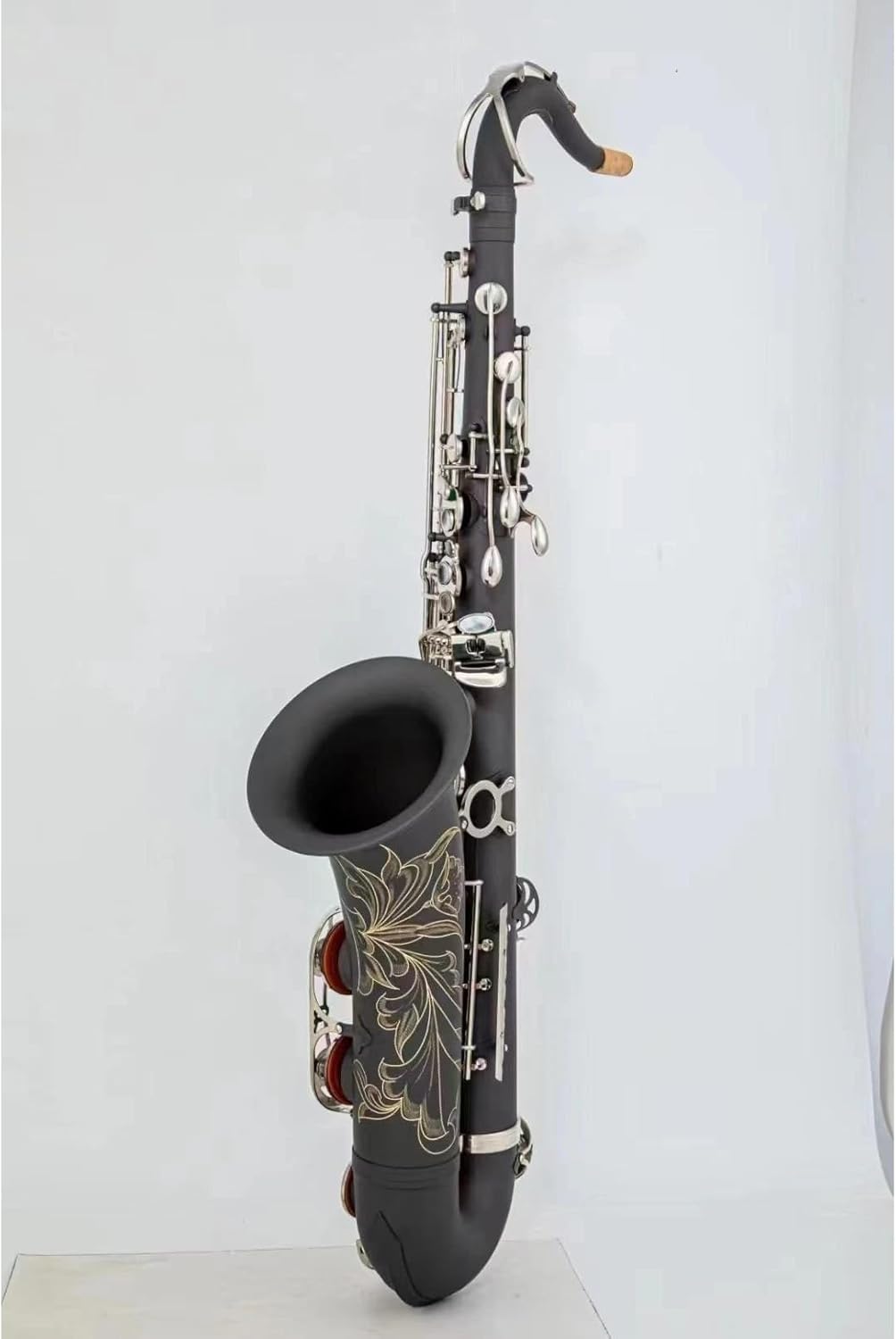 Tenor Saxophone Bb Black Matte Nickel Plating Woodwind Instrument With Case Accessories (Color : Army green)