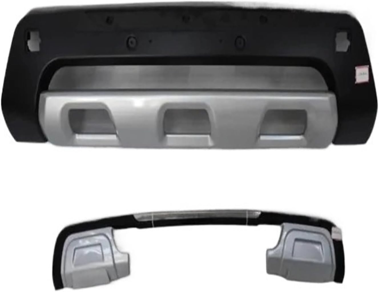 Compatible For Toyota RAV4 2012 2013, ABS Front +Rear Car Bumper Diffuser Protector Guard Skid Splitters Plate(Front and rear)