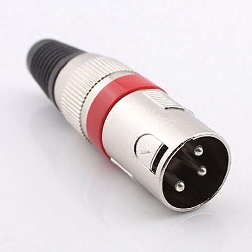 Davitu Electrical Equipments Supplies - 50pcs Audio XLR Connector Jack Plug Adapter Swiss Lennon Male For Microphone Three-Pin Blue Red - (Color: Red)