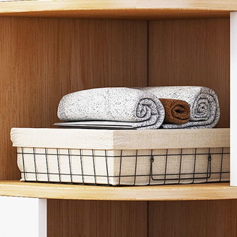 KWOKING Urban Shelf Bookcase Engineered Wood Book Shelf Study Room Bookshelf Landing Home Living Room Corner Bookcase Bedroom Narrow Slit Storage Cabinet Storage Rack Yellow White 16