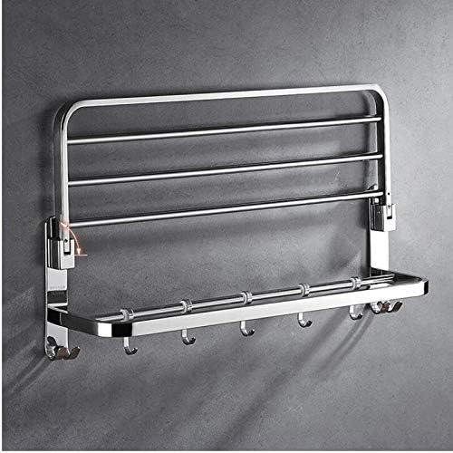 Shower Shelves Towel Rack Towel Shelf, Double Tier Towel Rail with Hooks Bathing Accessories (Color : 40 cm)