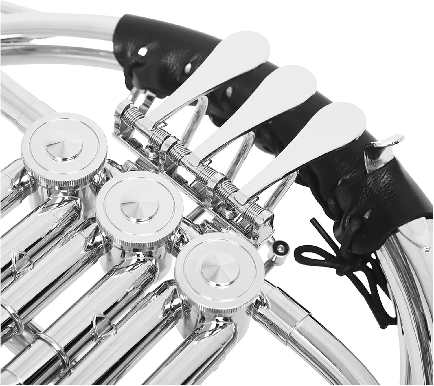 Nickel plated B flat French horn flat 3 keys single row beginner instrument