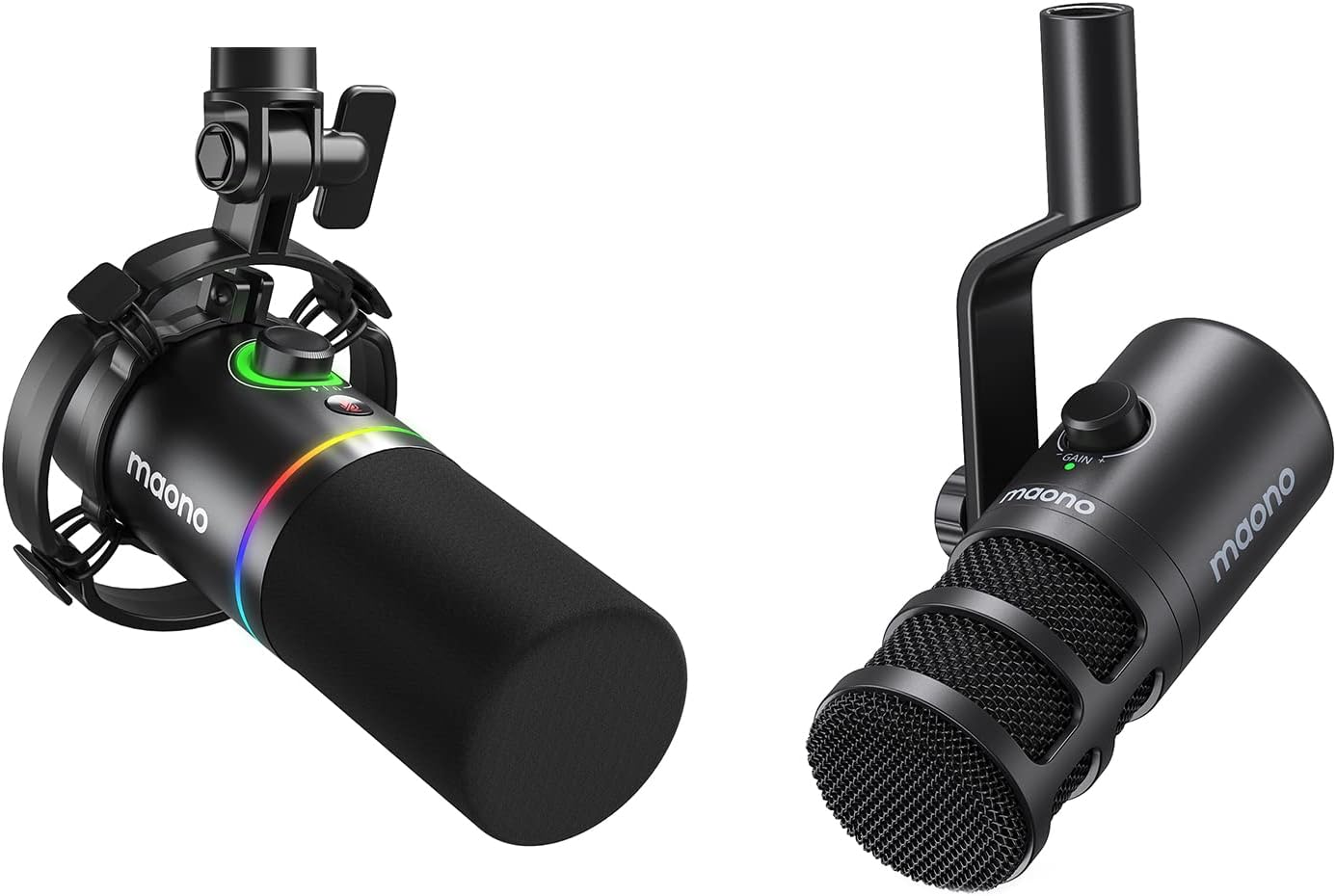 MAONO PD200X Dynamic Microphone with PD100U USB Microphone Bundle for Podcast, Studio, Streaming, Recording, Vocal