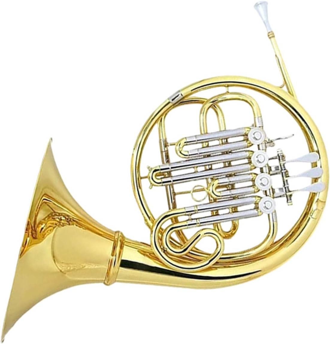 4 Key French Horn Professional French Horn Instrument In B Flat Tune With Detachable Four Button(Single row)