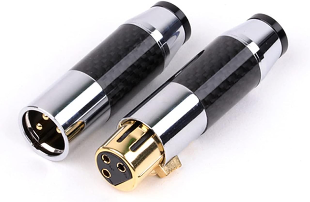 3-Pin X L R Cable Connector Carbon Fiber Black Basics X L R Male Plug Female Jack for Microphone Audio Speaker 20Pcs (Color : 20xD1009F-Red)