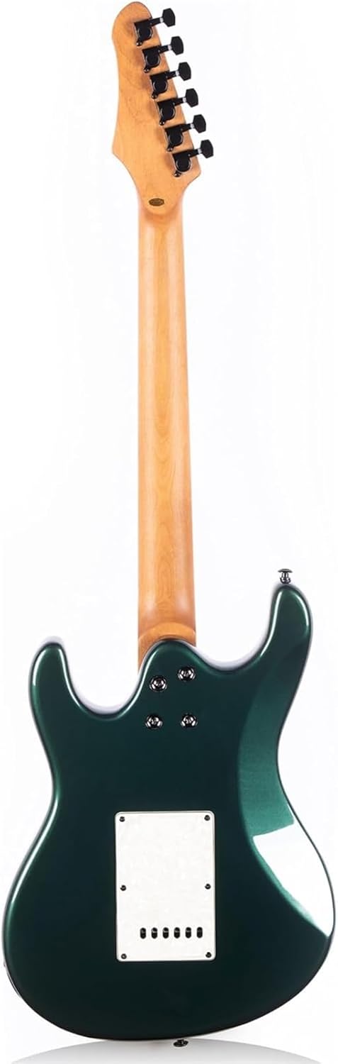 Beginner Electric Guitar Kits Solid Electric Guitar Metallic Finish Poplar Body Maple Neck Fretboard(Green)