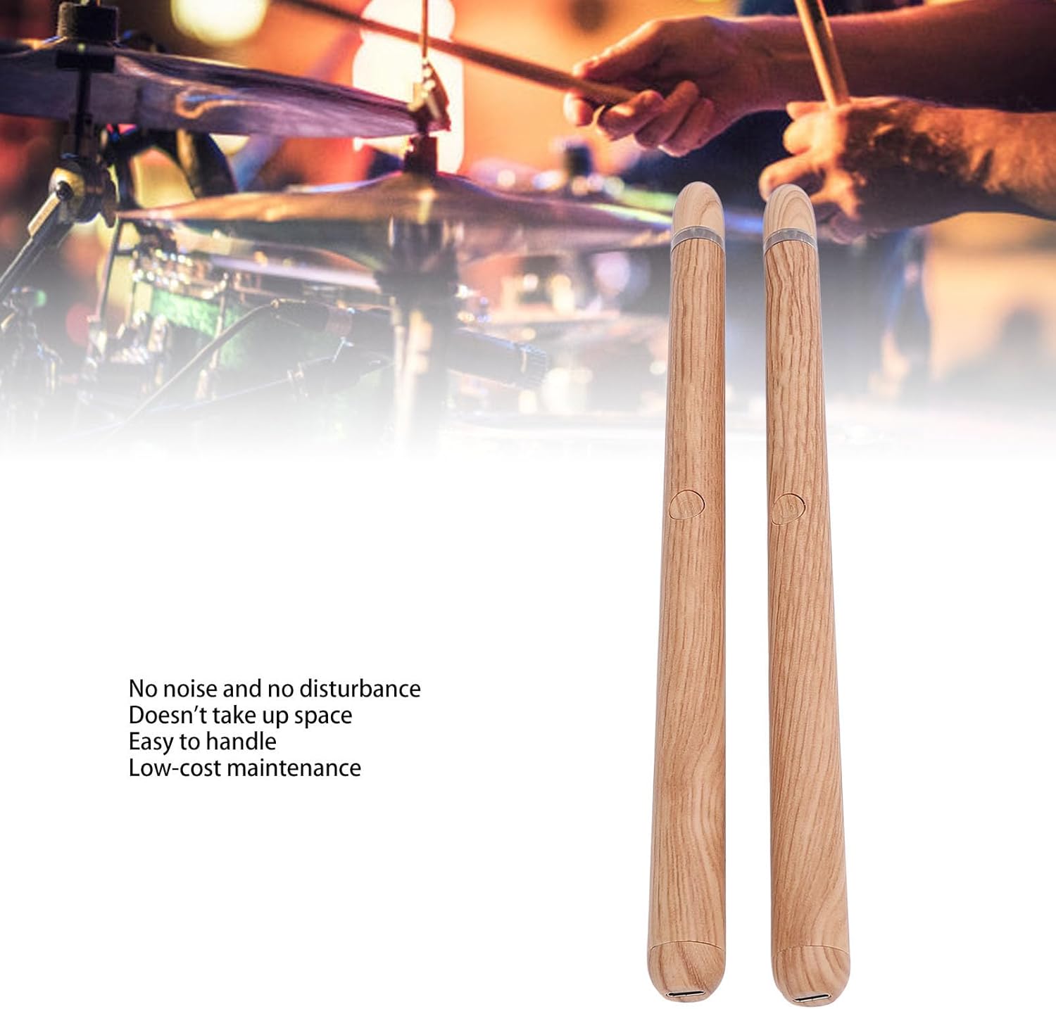 Jiawu Virtual Electronic Drum Set, Electric Drumsticks Air Drum Set, Air with Drumsticks Pedals, Electric Machine for Beginners Adults Portable Virtual Kit