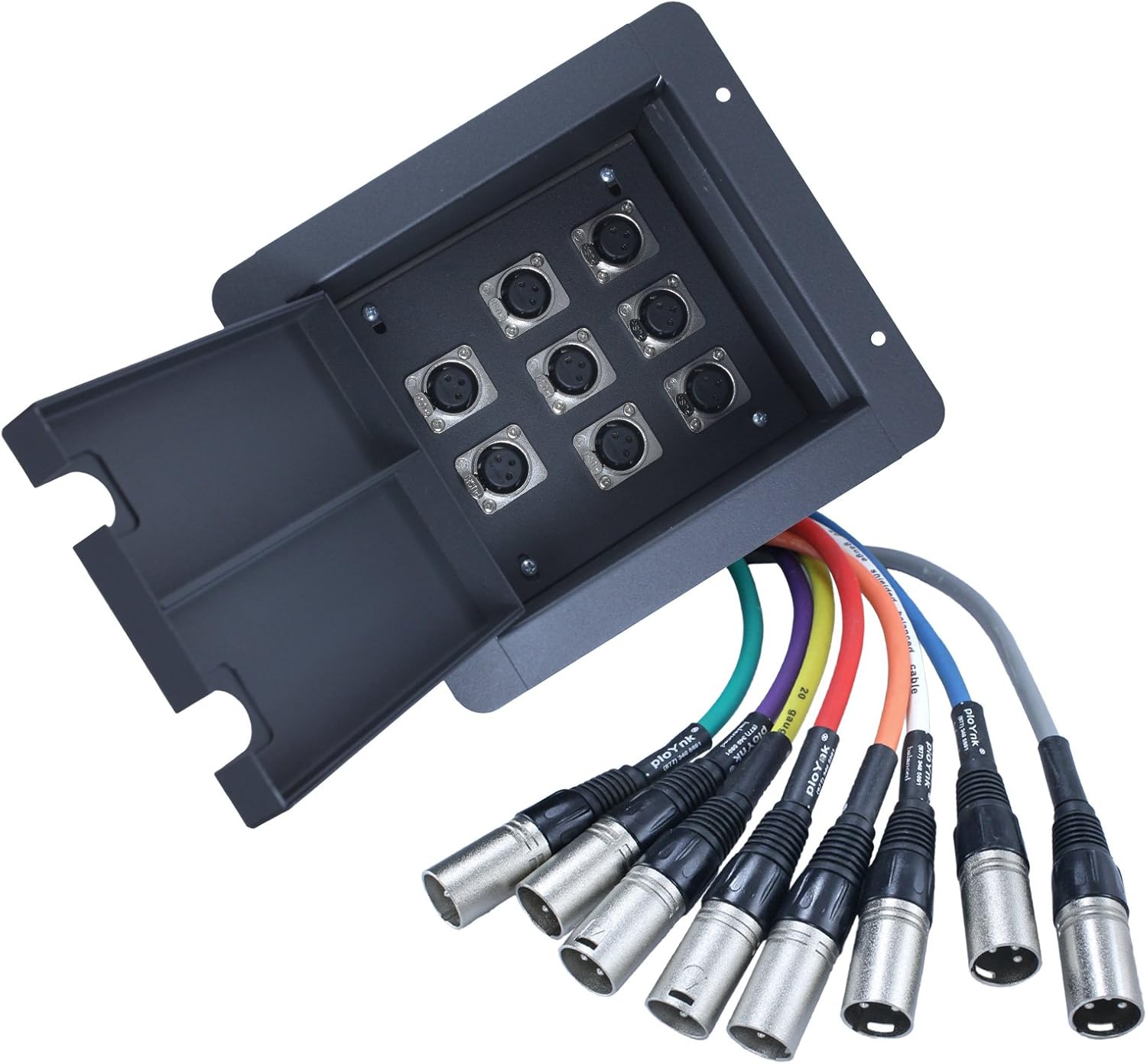 Pro Audio Recessed Stage in Floor Pocket Box Black with Prewired Connections