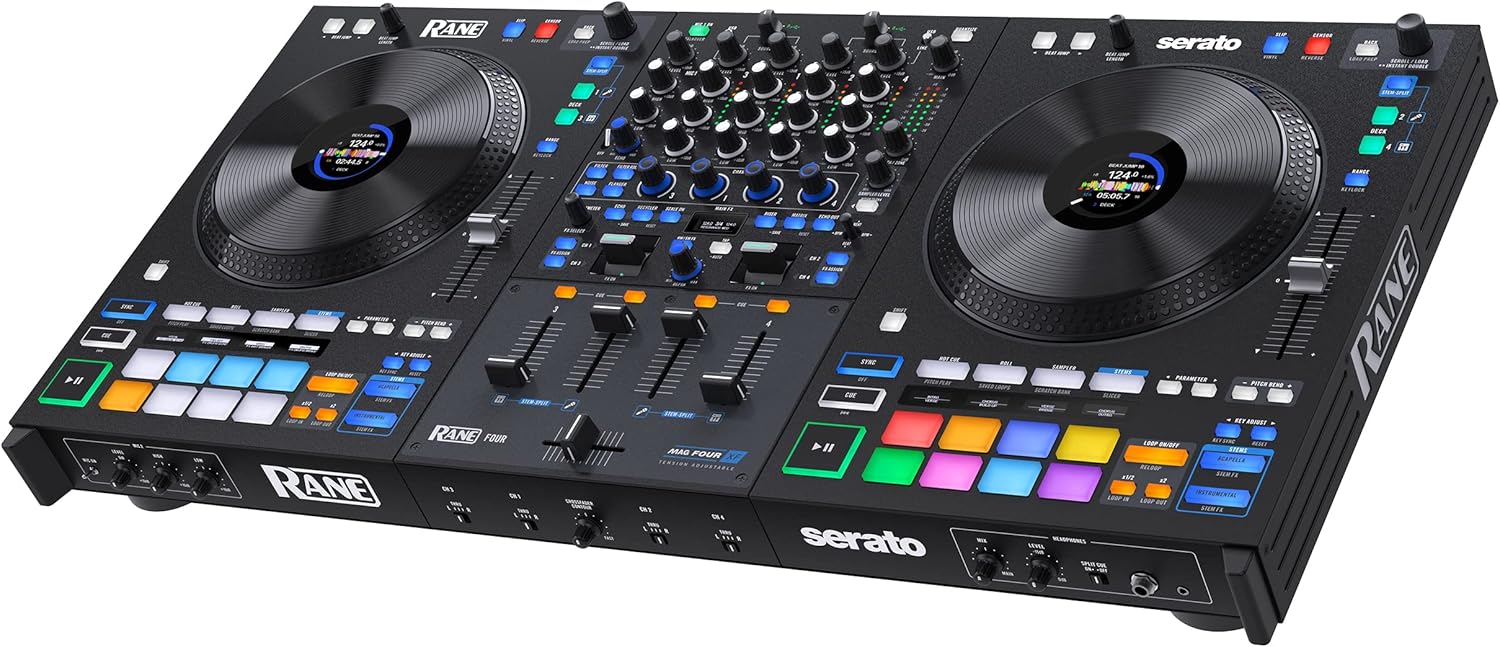 RANE FOUR Advanced 4 Channel Stems DJ Controller Bundle with ODYSSEY Molded Soft Case for RANE FOUR