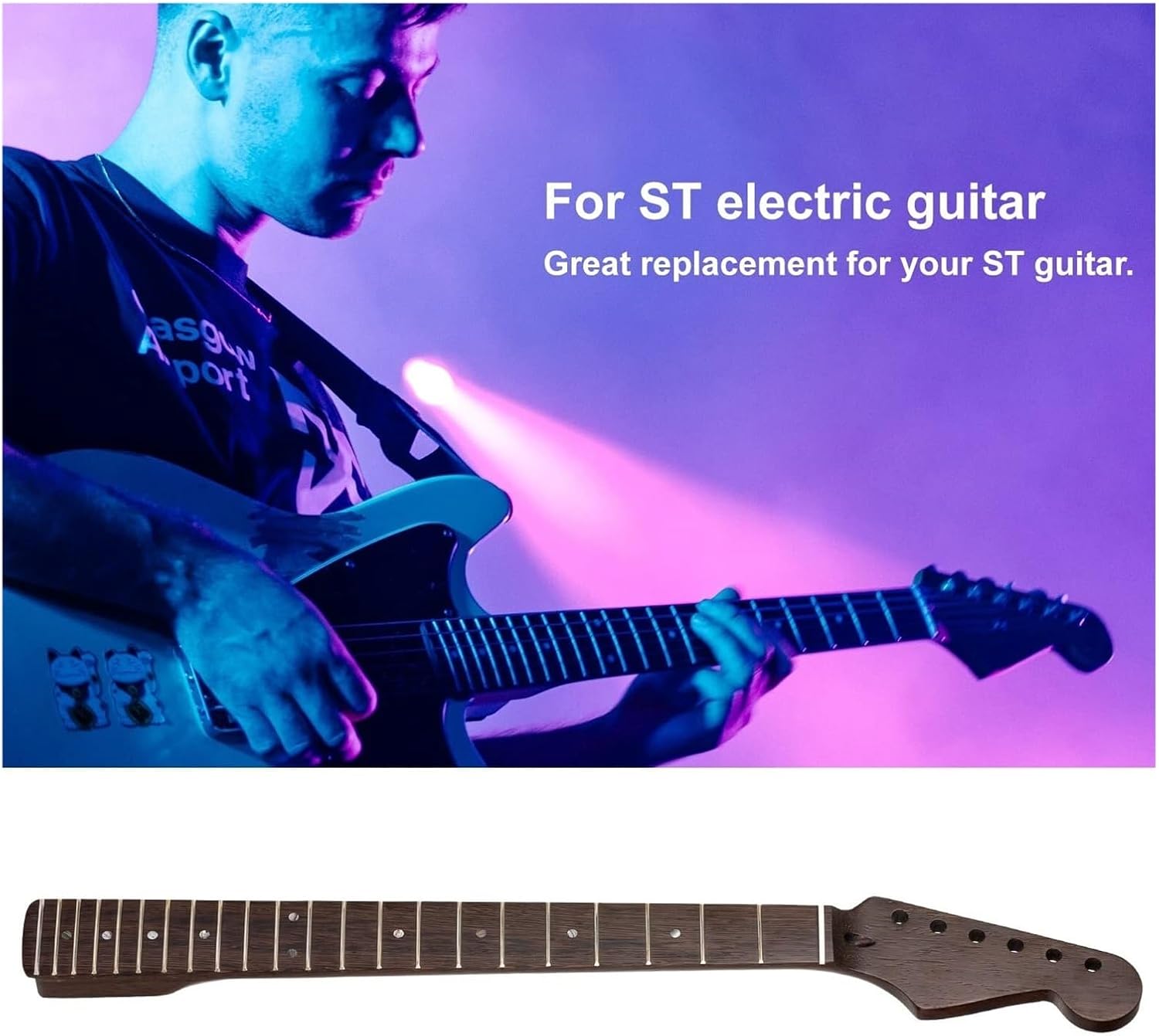22-Fret Wenge Electric Guitar Neck for ST-Style Guitars - Product Details