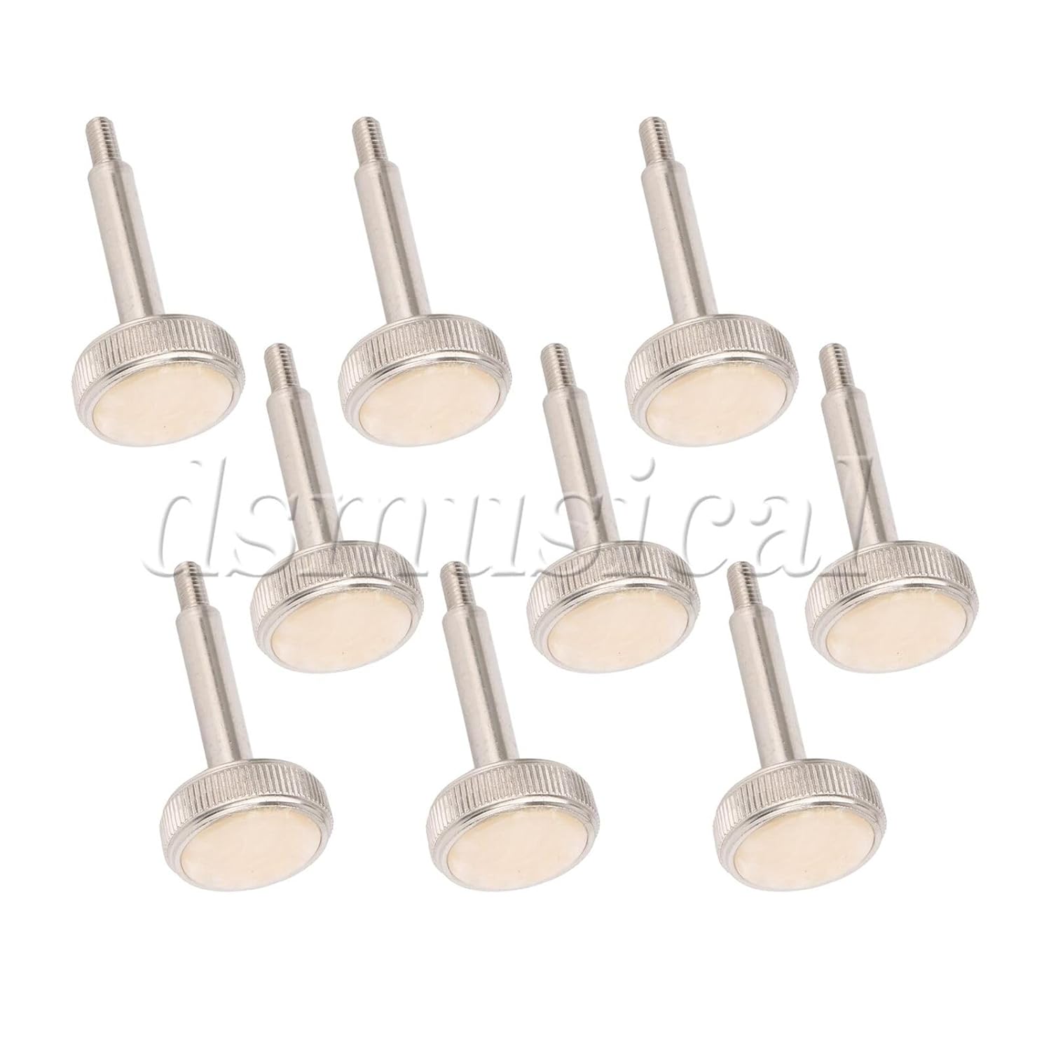 9 Pcs Silver Nickel Plated Euphonium Valve Finger Buttons 1.78x0.84inch