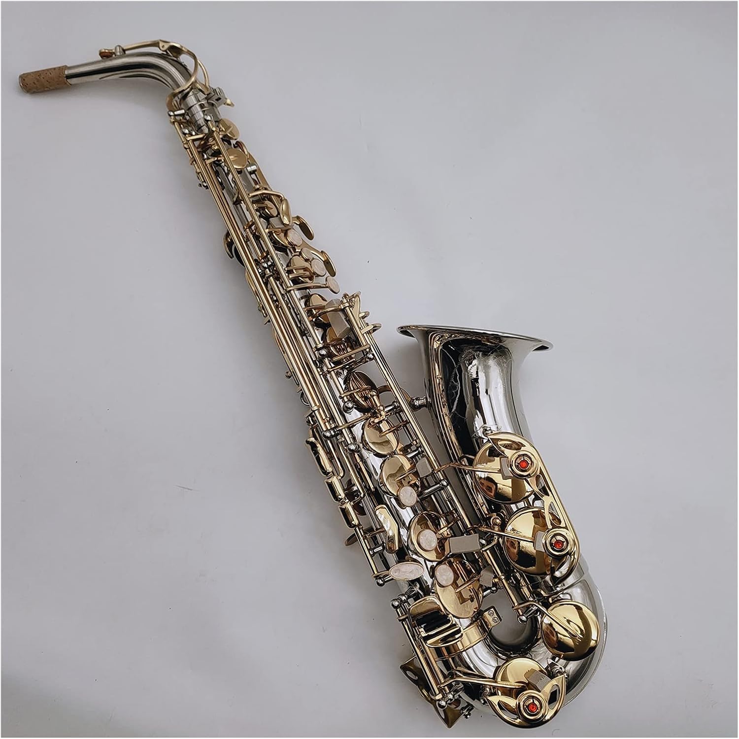 Student Saxophone Alto Saxophone E Flat Nickel Gold Keys Woodwind Instrument with Golves Mouthpiece Case Saxophone Set