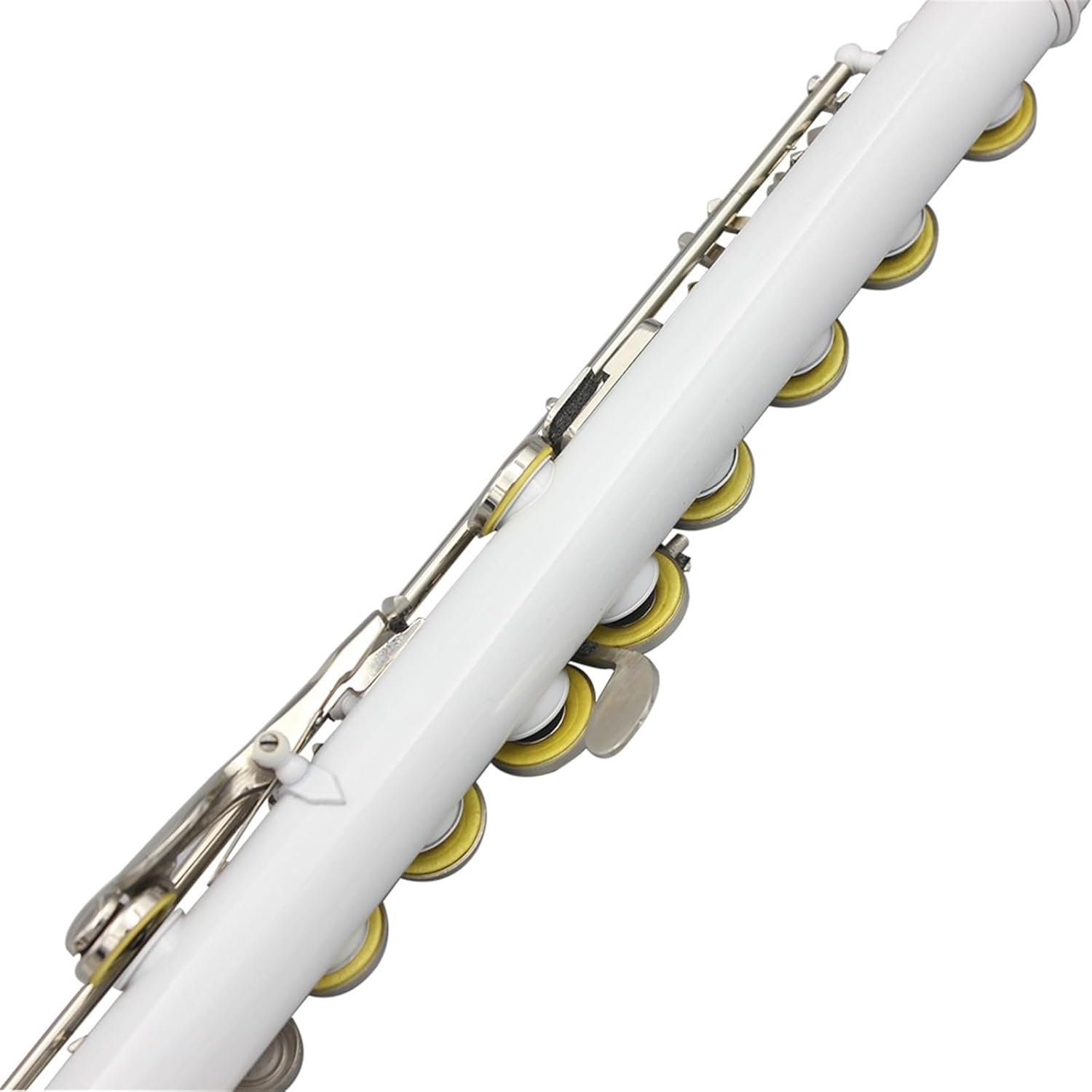 Flute White 16 Holes C Tone Flute with E Key Woodwind Instrument Closed Key Cupronickel Tube Flute with Box Music Flutes Musical Instruments