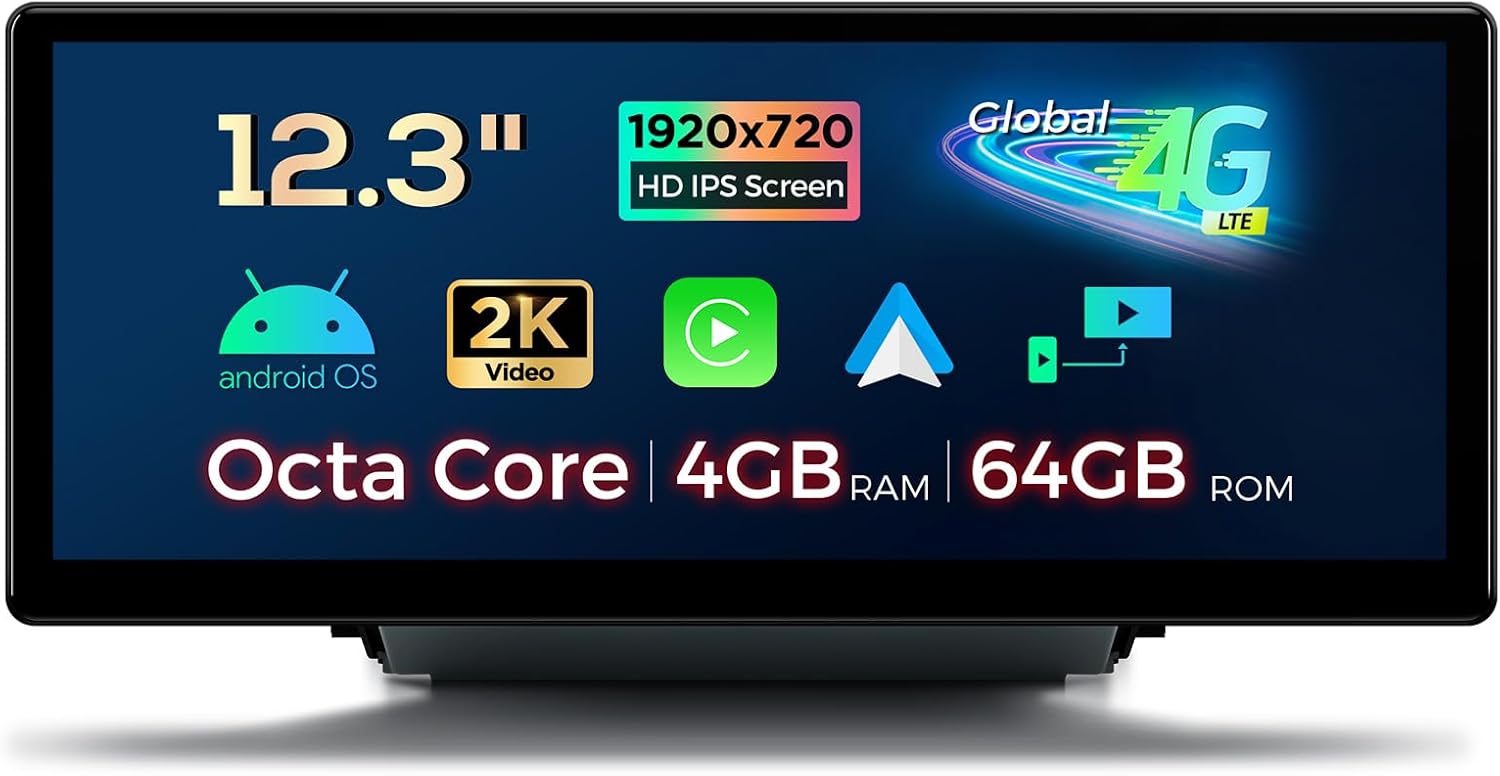 XTRONS 12.3 Inch Android 13 Car Stereo for Audi Q3 SQ3 RSQ3 (Typ 8U)(2013-2018) MMI RMC/3G+ System, IPS Touch Screen 4+64GB Global 4G Car Radio GPS Navigation Support Wireless CarPlay Android Auto