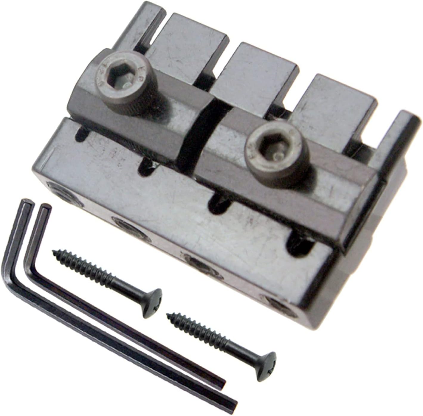 Guitar Bridge System Set Black 4 Strings Tailpiece Bridge Headless Electric Bass System Accessory