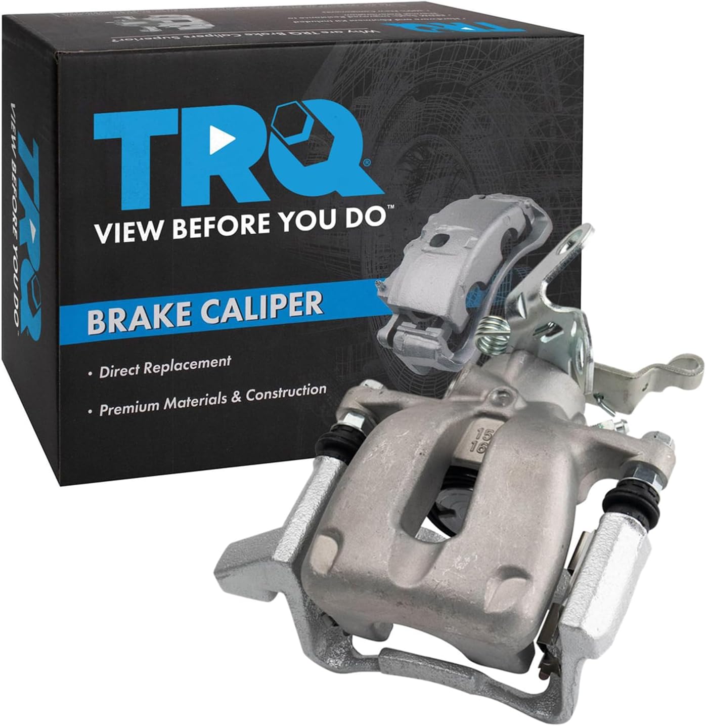 TRQ Rear Left Brake Caliper w/Bracket Drivers Side Compatible with 2009 Audi A3 A3 Quattro 2010 Volkswagen Golf 2005-2010 Jetta 2006-2009 Rabbit