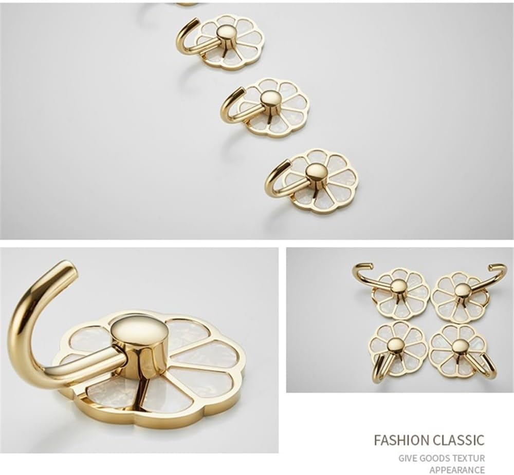 Coat Rack Metal No Punch Hole Coat Hooks Multipurpose Wall Hook for Key, Towel, Bags, Cup, Hat 10 Pack Coat Rack Wall Mount(Gold)