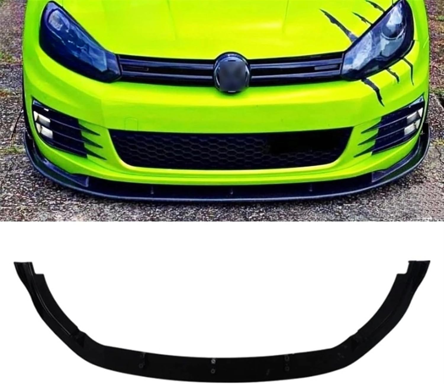 Compatible with Volkswagen Golf 6 MK6 GTI Standard 2008 2009 2010 2012 Car Front Bumper Splitter Lip Diffuser Body Kit Spoiler Guard(Bright Black), efhbiufheroih9