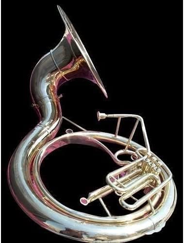 Brass Sousaphone 25 Valve Big Tuba Full Brass W/Bag Silver Finish Tubas