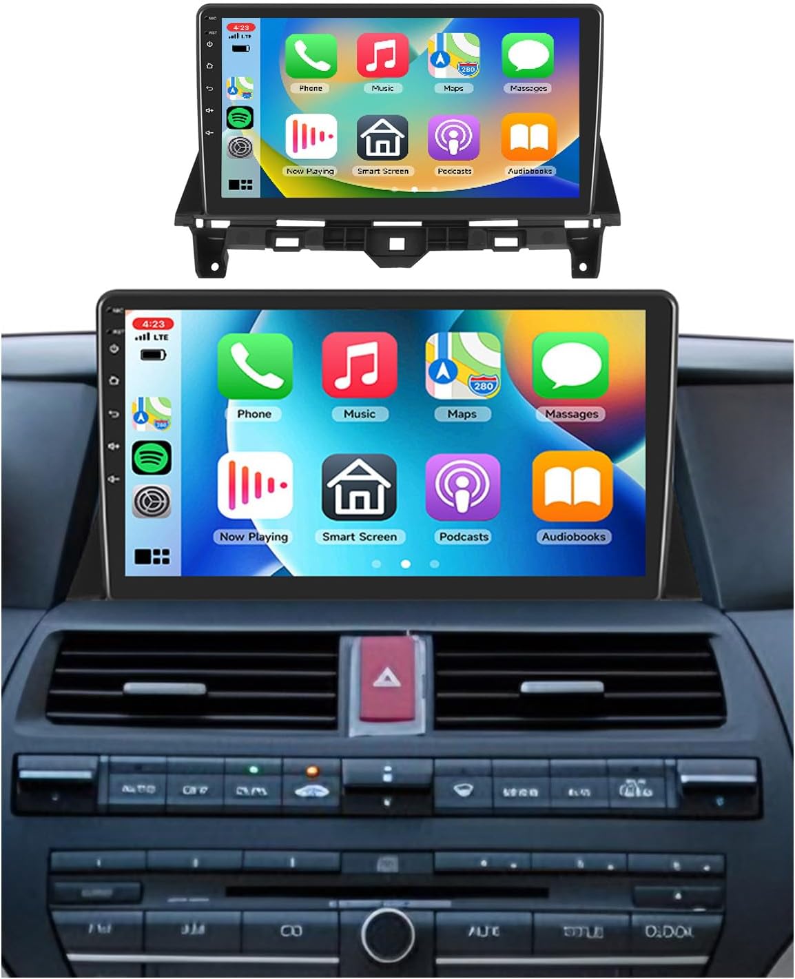 [8 CORE 6G+128G] Car Radio for Honda Accord 8th 2008-2013 with Wireless Carplay/Android Auto, 10.1 Inch Android 13 IPS Touch Screen Car Stereo, Bluetooth, GPS, WiFi, SWC, DSP + Backup Camera