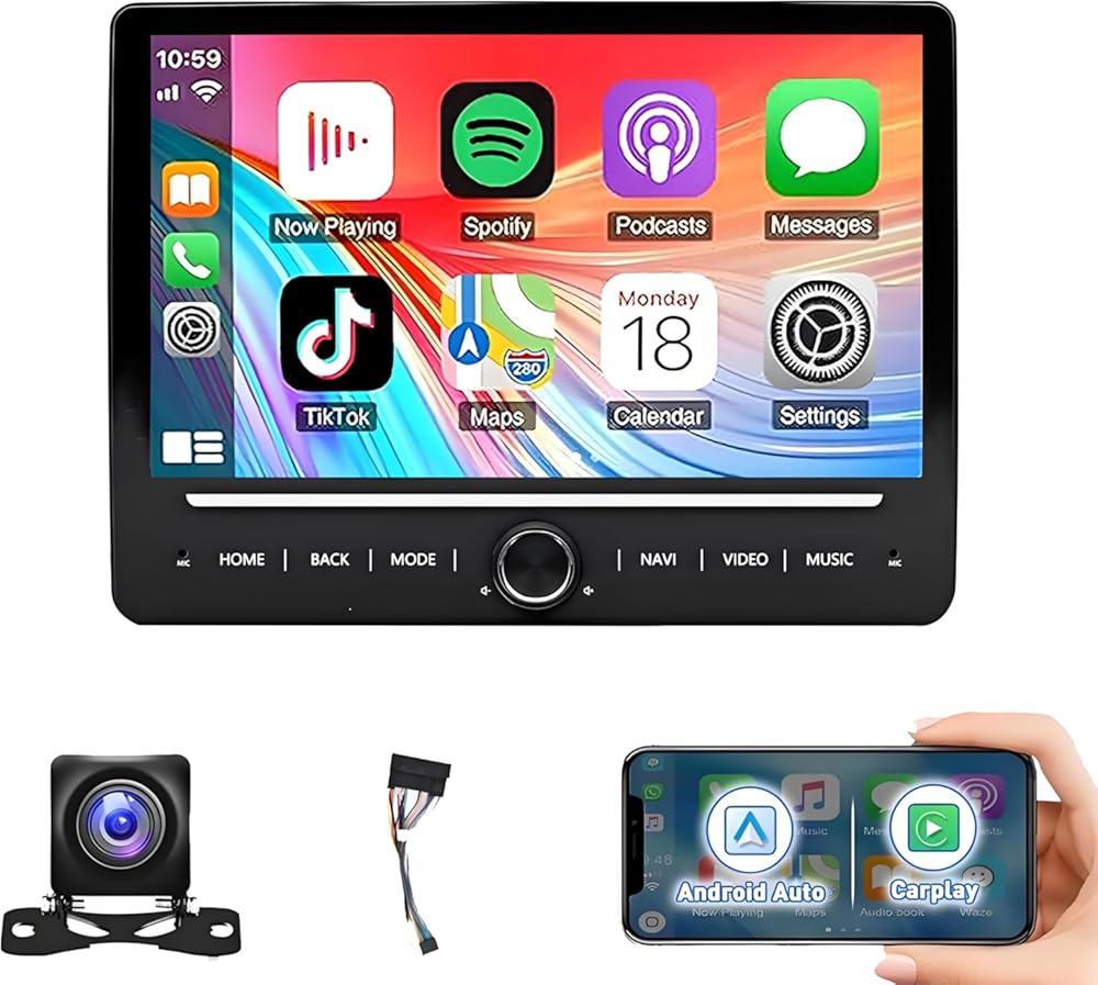 Car Stereo for Chevy Acadia 2007-2012 for Avalanche 2007-2013,10 Inch Android 14 Double Din Car Radio with Carplay & Android Auto, in-Dash Navigation Radio with BT WiFi FM Radio & Backup Camera-2+64G