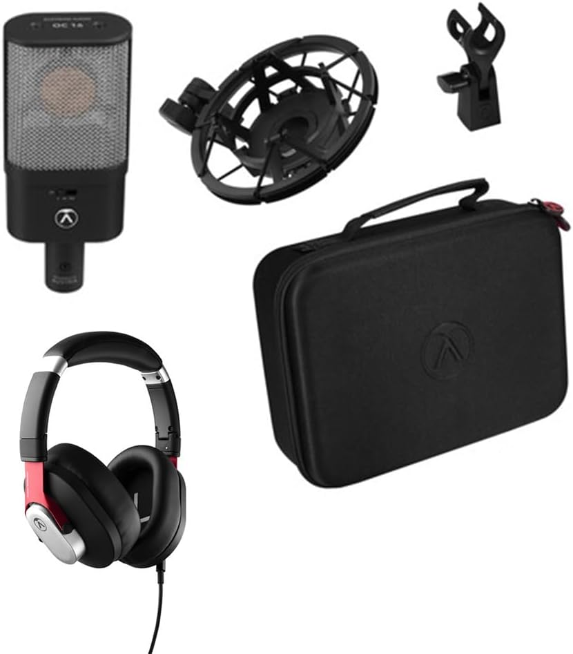 Austrian Audio OC16 Large-Diaphragm Cardioid Condenser Microphone Bundle Hi-X15 Professional Closed-Back Over-Ear Headphones