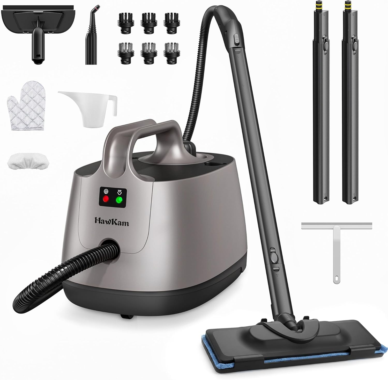 Carpet Steam Cleaner for Home, 293°F 58 PSI Powerful Multipurpose Handheld Steam Mop, 21 Attachments, 50Oz Capacity, Heavy Duty Steamer for Carpets, Floors, Cars, Tiles, Crack Cleaning, Turquoise