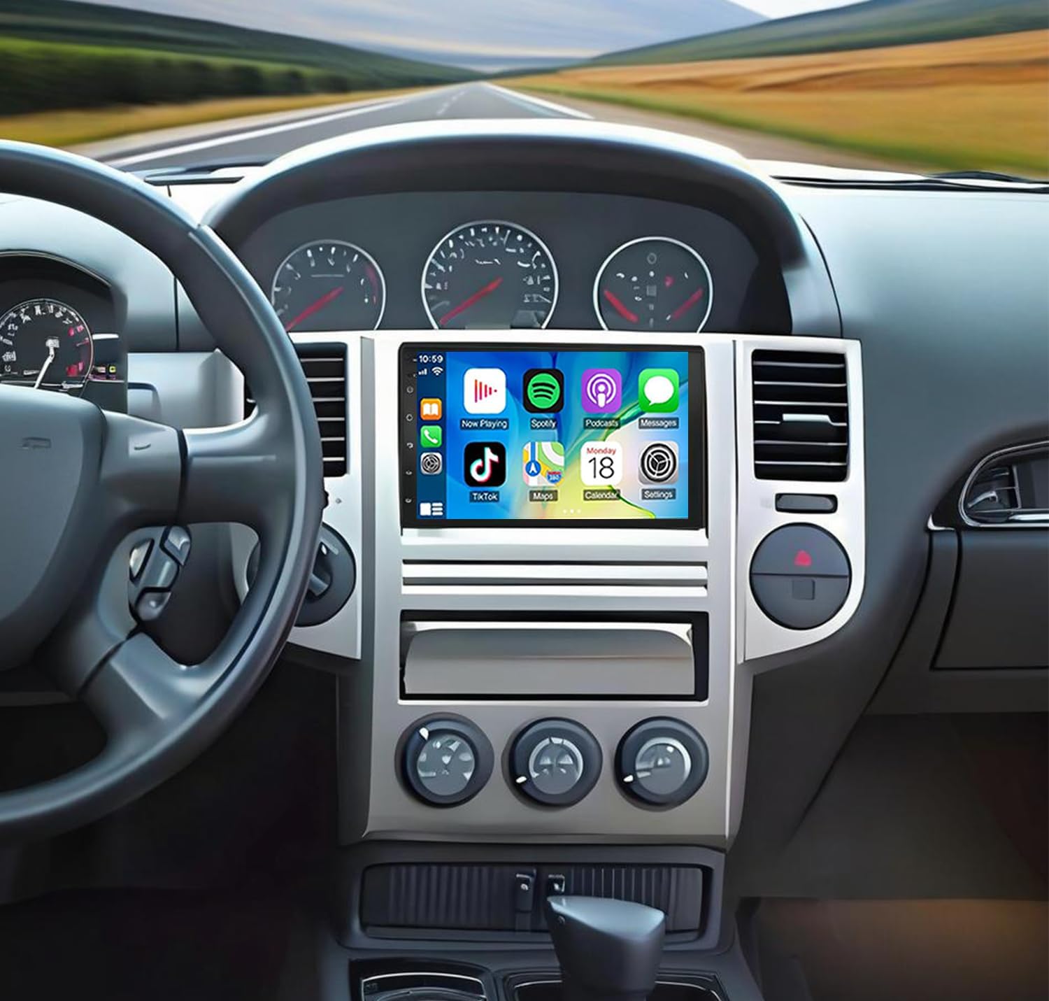 2+64G Double Din Radio Stereo for Nissan Livana 2006-2010 with Wireless Carplay & Android Auto,7 Inch Android 15 Car Audio Receiver GPS Navigation Unit with Bluetooth Head Unit WiFi SWC