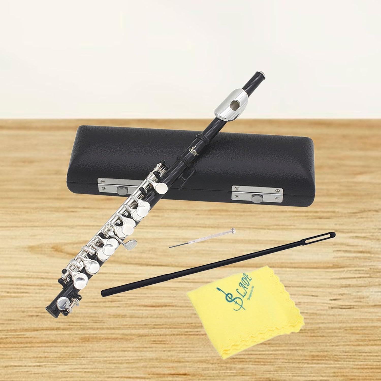 C Key Piccolo Lightweight Easy to Play Woodwind Instrument 16 Hole Flute for Stage Performance Practice Classroom Beginner, Black