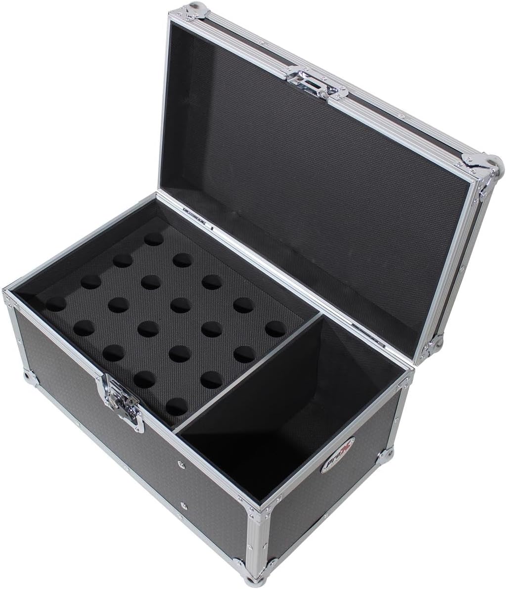 ProX XS-MIC20S ATA Flight Case for (20) Wireless Wired Microphones with Additional Storage