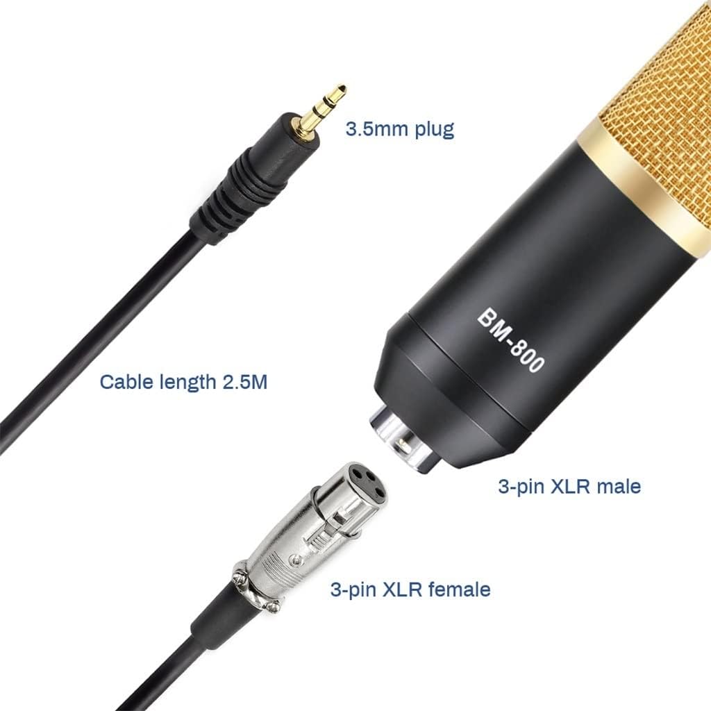 Microphone Sound Card Kit Condenser Microphone for Singing, Gaming, Streaming, Voice Recording, Video Recording, Karaoke with 3.5mm Jack Connectivity