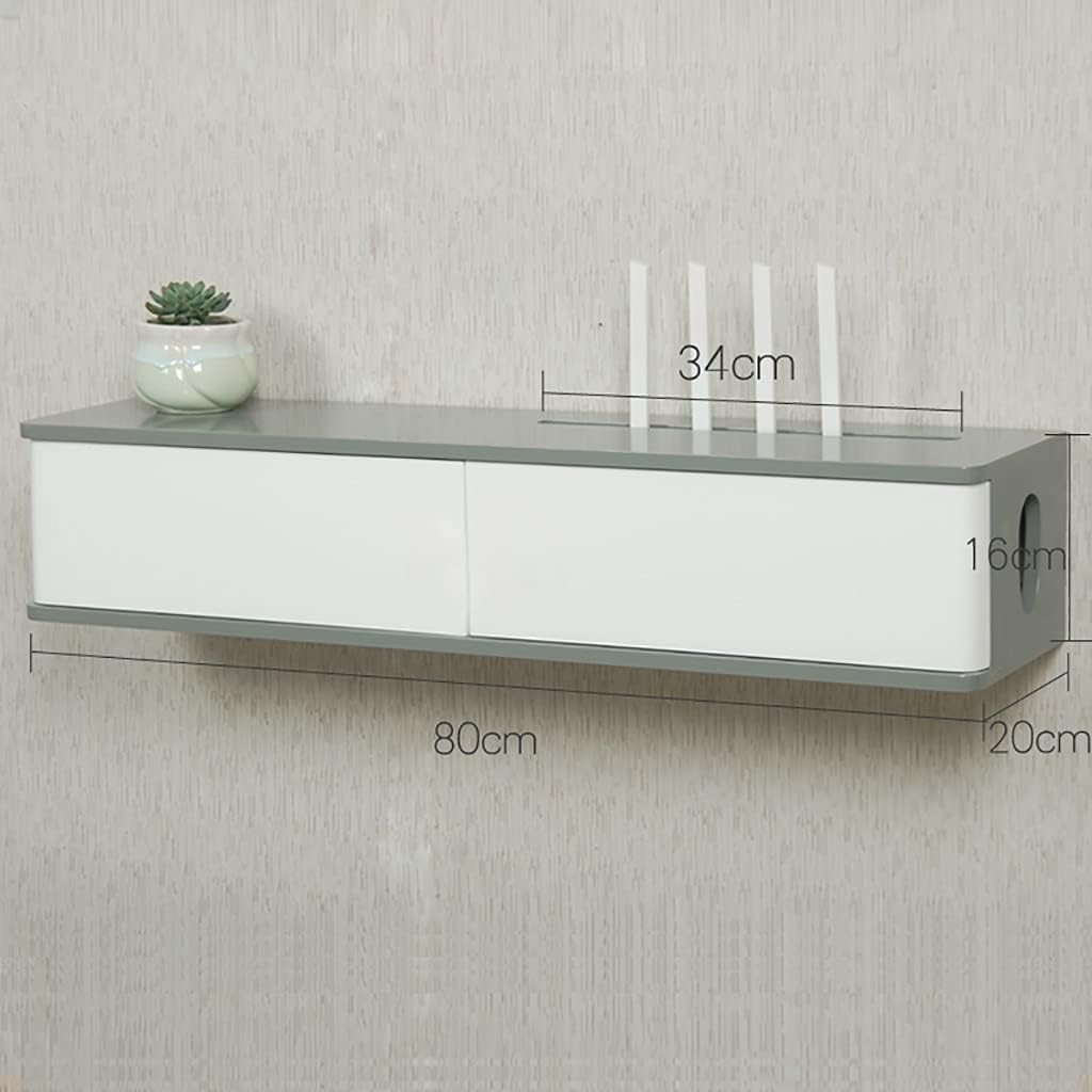 Wall Mount Corner Ledge Shelf, WiFi Router Storage Box & TV Component Bracket, Floating Shelf for Set-Top Box & Cable Management, Stylish Wall-Mounted Router Cabinet
