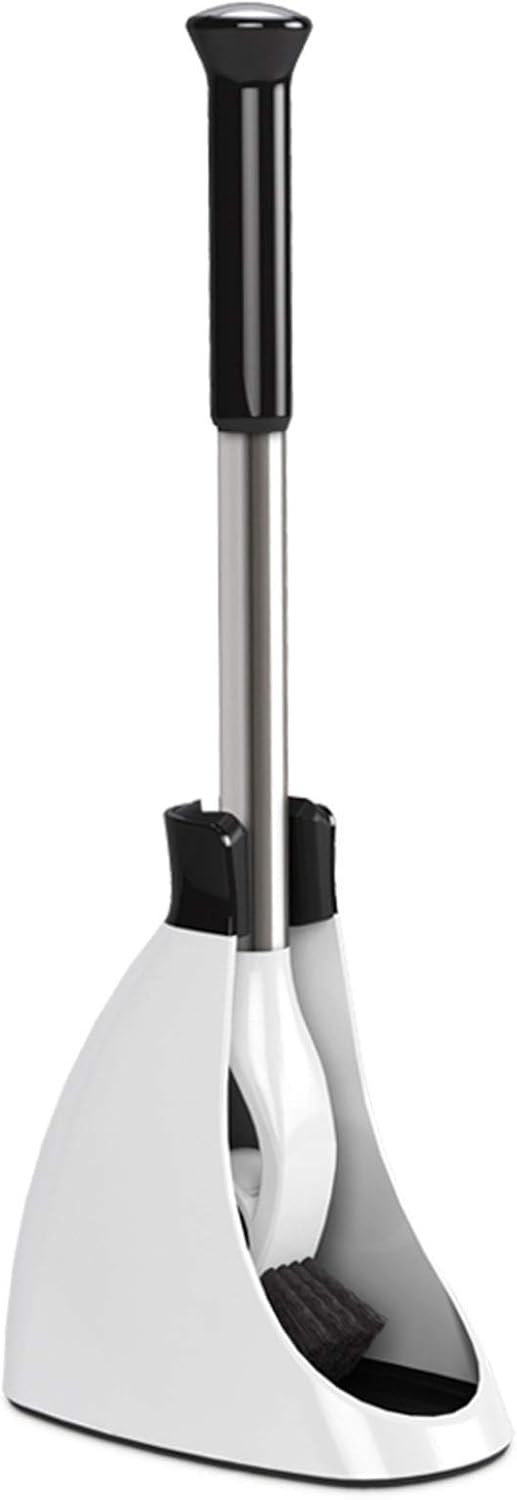 NLIAN- Toilet Brush and Holder, Hippocampus PET Toilet Brush with No-Slip Long Handle and Quick Drying Holder Magnet Automatic Adsorption Toilet Brush Set