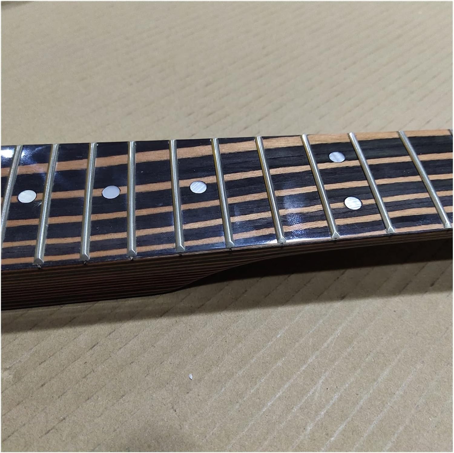 Zebra Wood Electric Guitar Neck Replacement 21 Frets and Tuners Peg Guitar ​Neck Replacement