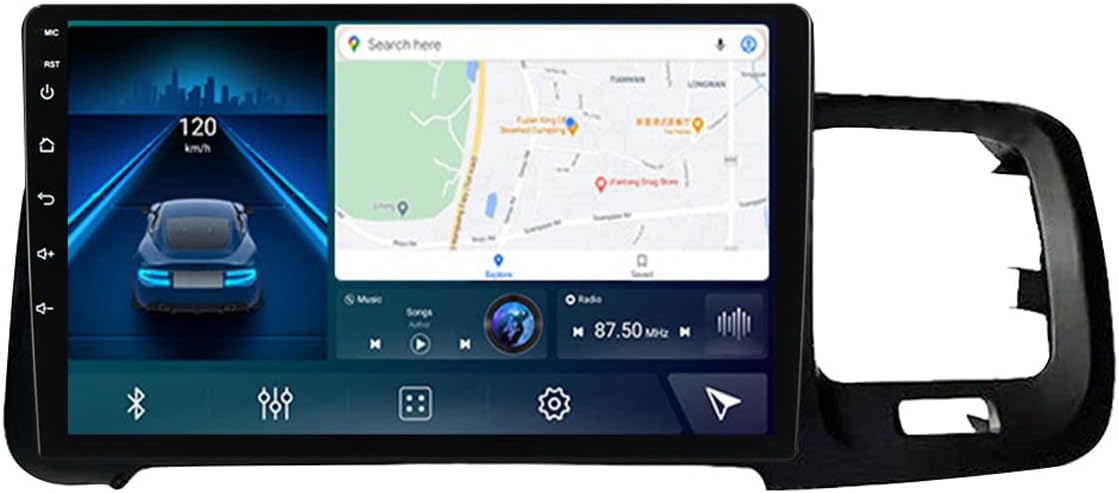 Double Din Car Stereo with Carplay and Android Auto, 9 Inch Touchscreen Radio Receiver with Bluetooth and Backup Camera, for Volvo S60 V60 2011-2020 with SWC FM RDS DSP 4G