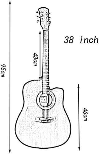 Full Size Guitar Acoustic Guitar Classical Guitar Student Practice Outdoor Carrying Sound Sweet Metal String Basswood Beginner Acoustic Guitar Starter Package Student G (B Brown)