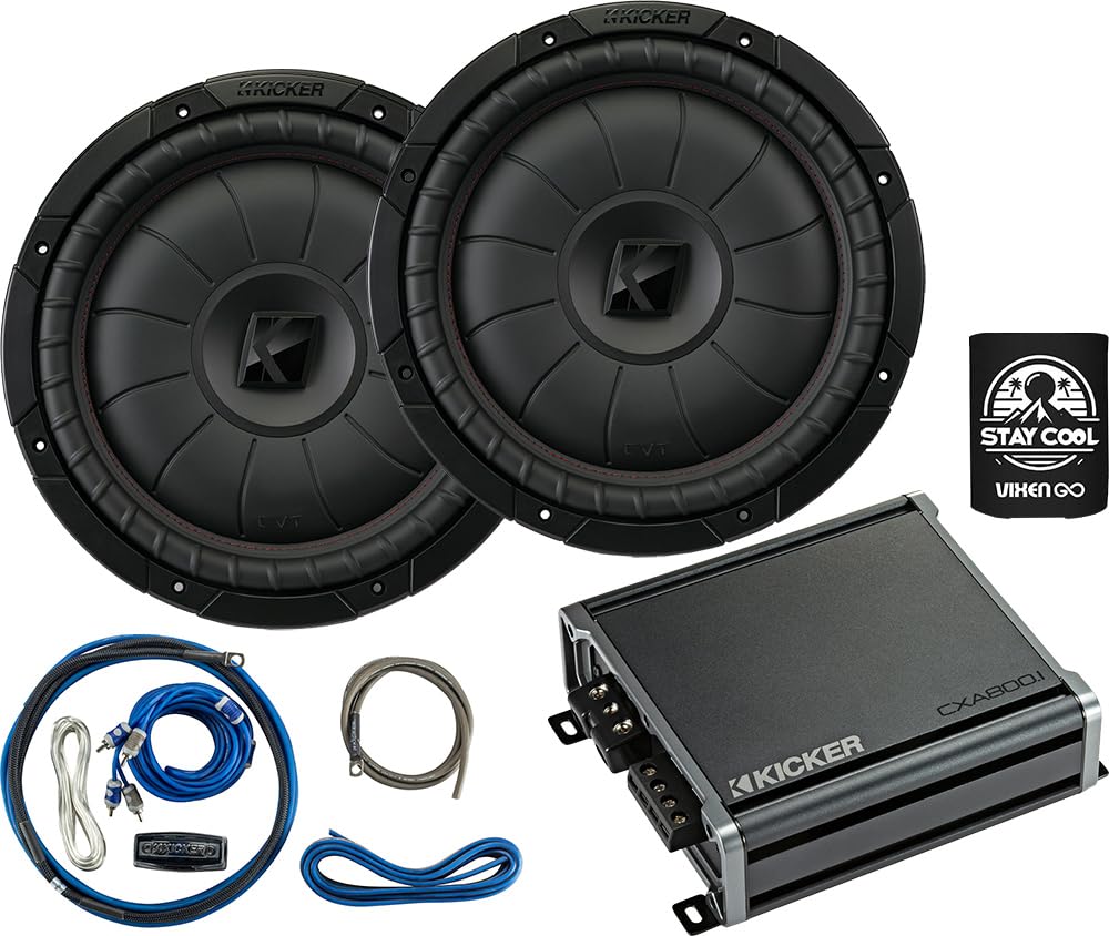 KICKER Subwoofers and Amp Package of 4 Items - 12