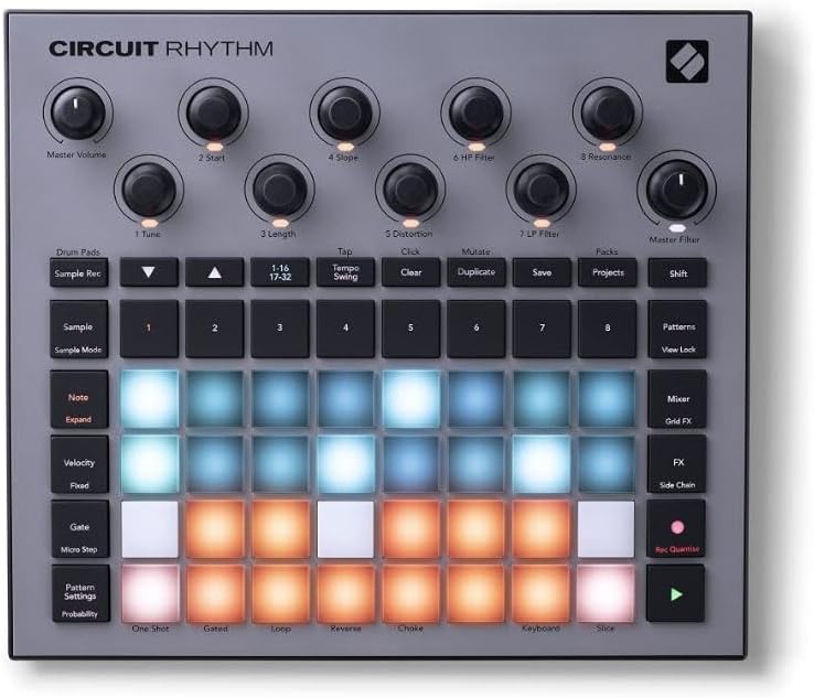 Novation Circuit Rhythm: Sampler and groovebox with eight sample tracks for making and performing beats