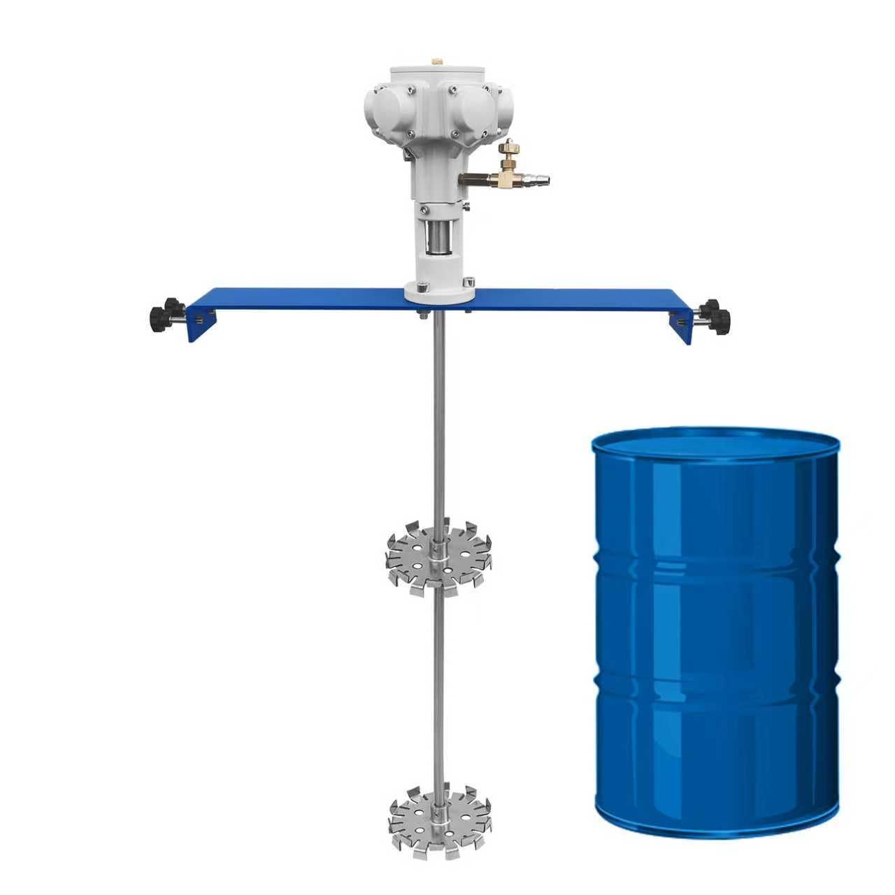 55 Gallon Drum Paint Mixer 3/4HP for 1-5000mPas Viscosity Chemical Material Air Tank Agitator, Paint Stirring Machine, Pneumatic Type