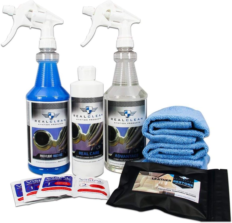 Aviation/Aircraft Detailing and Cleaning Products kit by Real Clean Aviation Products- Interior Cleaning Kit Created by Pro Detailers