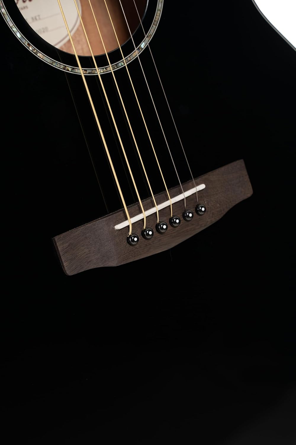 Cort L60CEBK Luce 60 OM Solid Top Acoustic Electric Guitar, Black Gloss