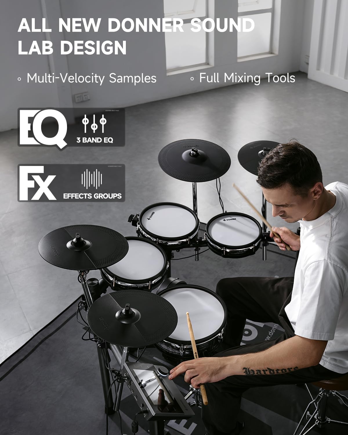 Donner Beat Max Electronic Drum Set, Electric Drum Kit with 12