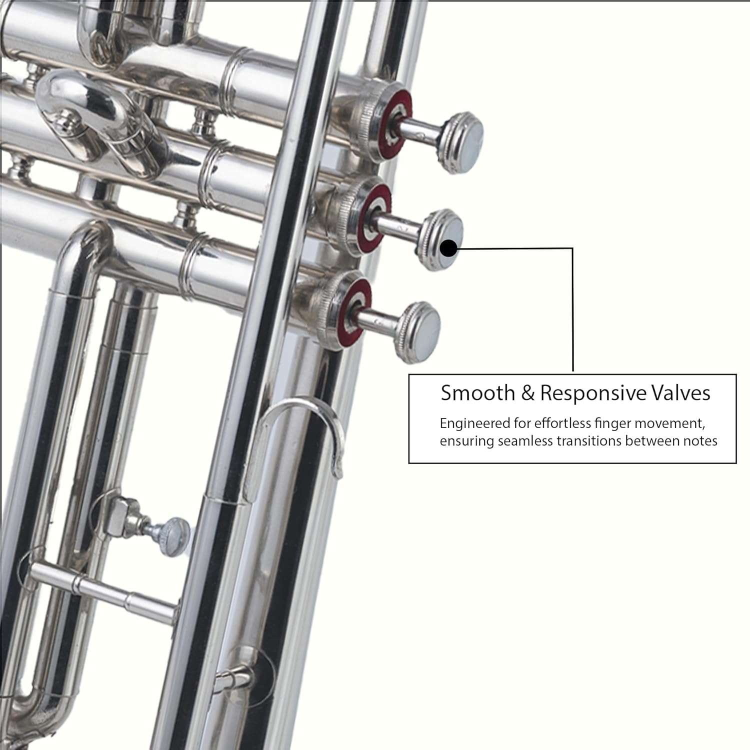 Queen Brass Bb Trumpet Chrome Finish Brass Body with 7C Mouthpiece and Hard Case for Beginners and Students Band Rehearsals School Performances Practice