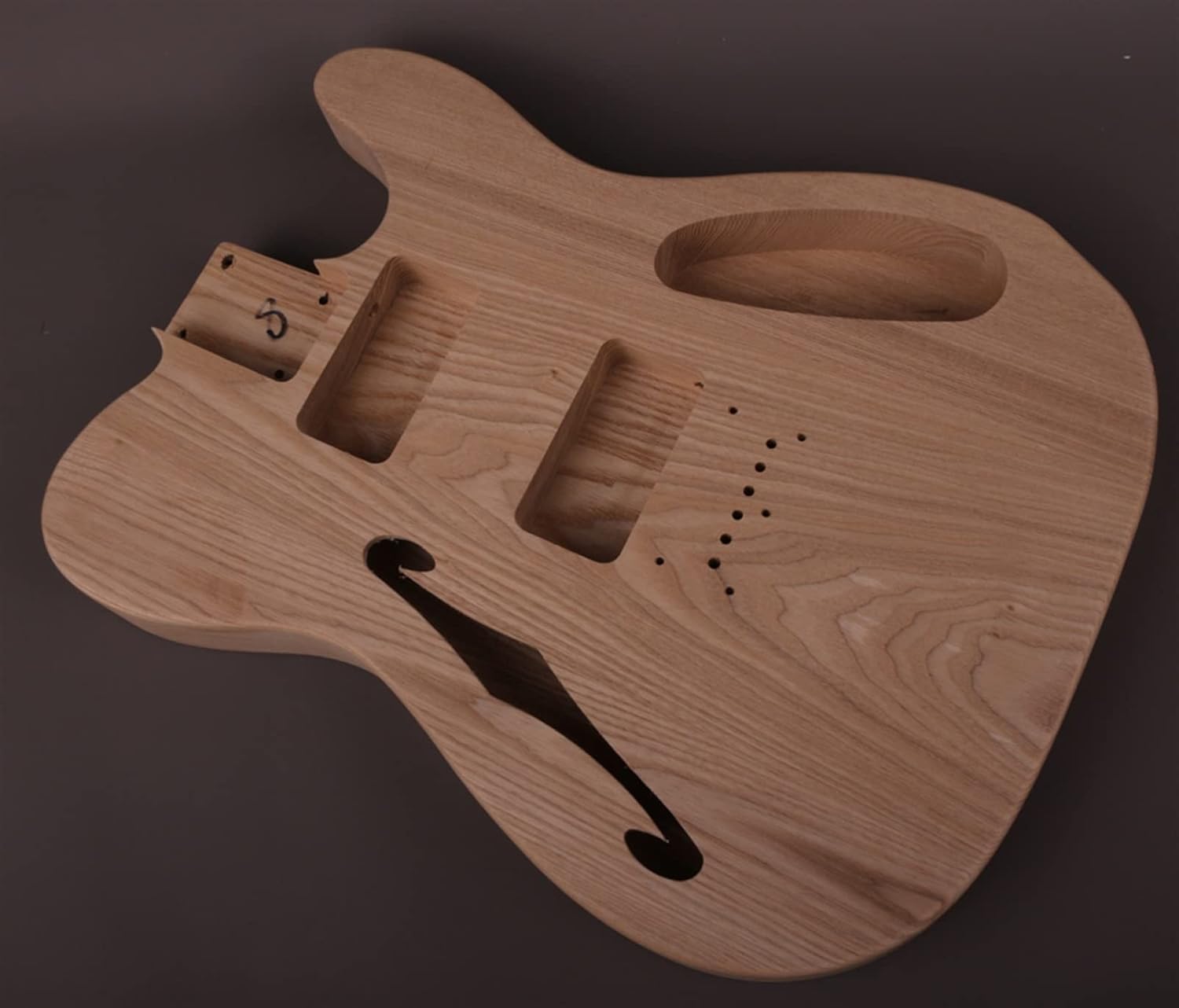 TSTS DIY Electric Guitar Kit Semi-Hollow Body with F Holes Maple Neck 22 Frets Truss Rod Adjust Guitar DIY Accessory