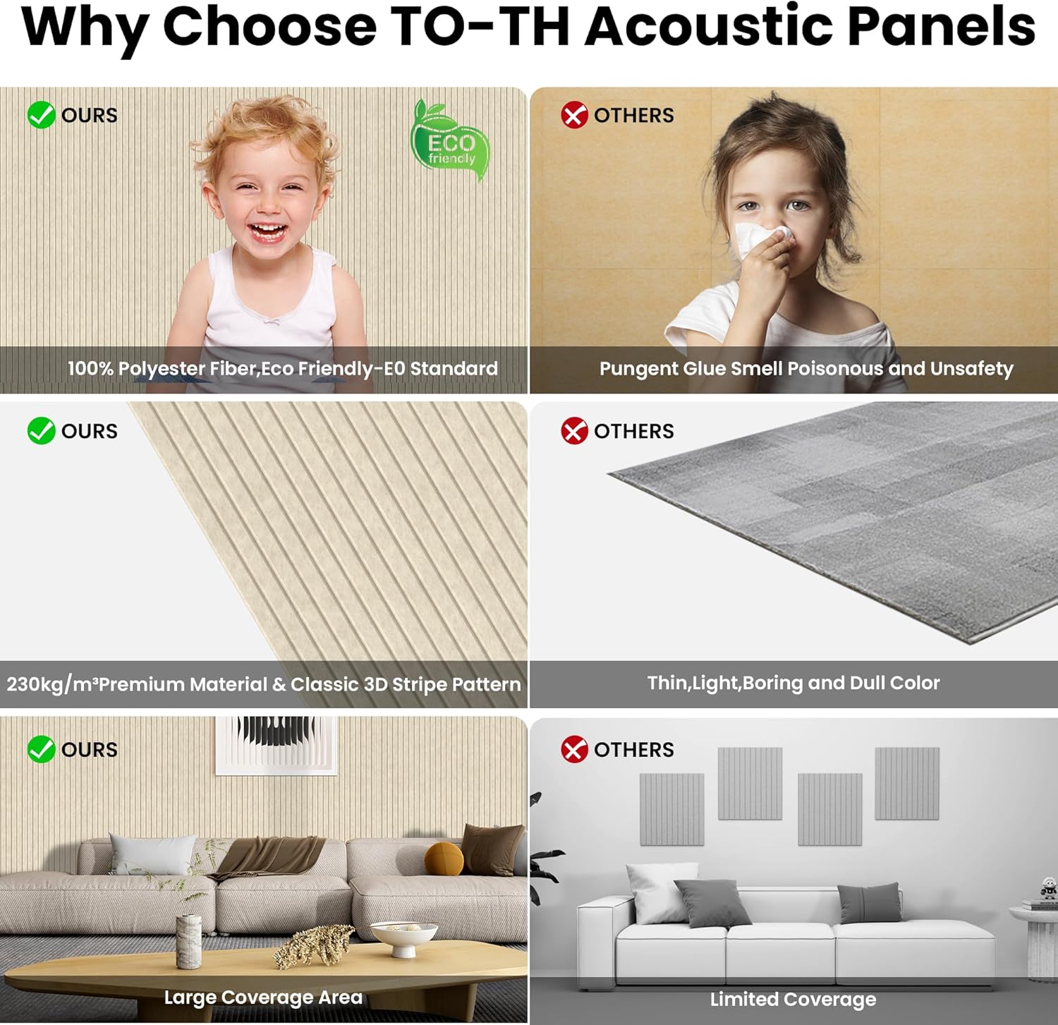 10 Pack Large Acoustic Panels,48 x 24 x 0.4 Inch Sound Proof Foam Panels for Walls，Premium Noise Dampening Panels,Sound Panels for Media Room, Office and Studio,Camel