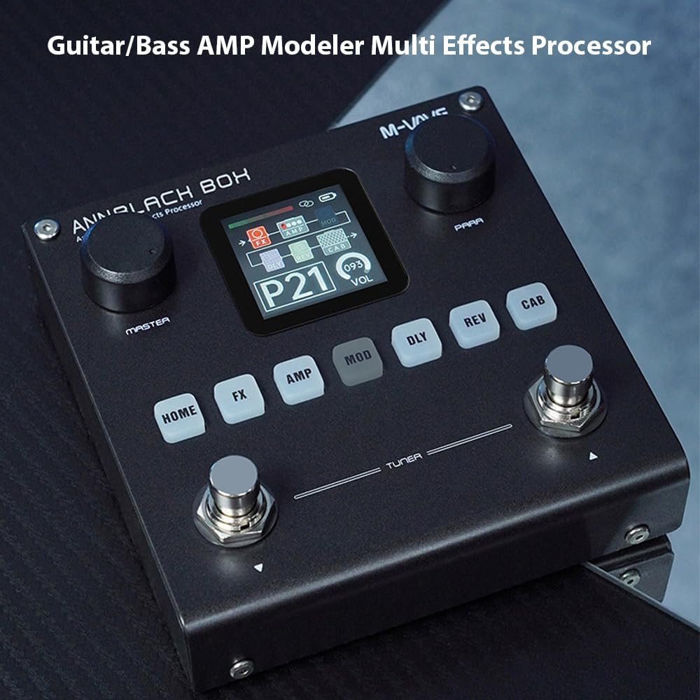 Guitar/Bass AMP Multi Effects Processor 80 Editable Presets 6 Effects Modules 3-Band EQ 20 Preamp 20 IR CAB Slots Multi Effects Pedal LCD Screen Multifunctional Guitar/Bass Effector