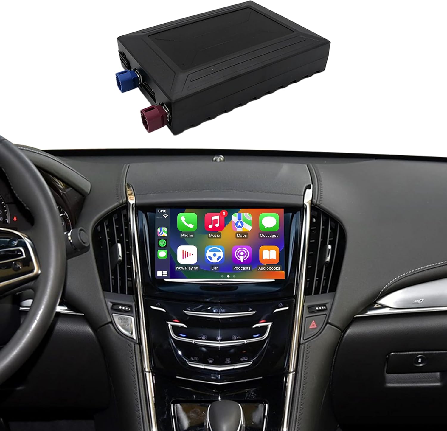 Wireless CarPlay & Android Auto Module Compatible with Cadillac ATS XTS SRX XT5 2013-2017 Retrofit Kit Support Original Camera,Bluetooth Audio and Micphone,Plug&Play No Need Programing Code