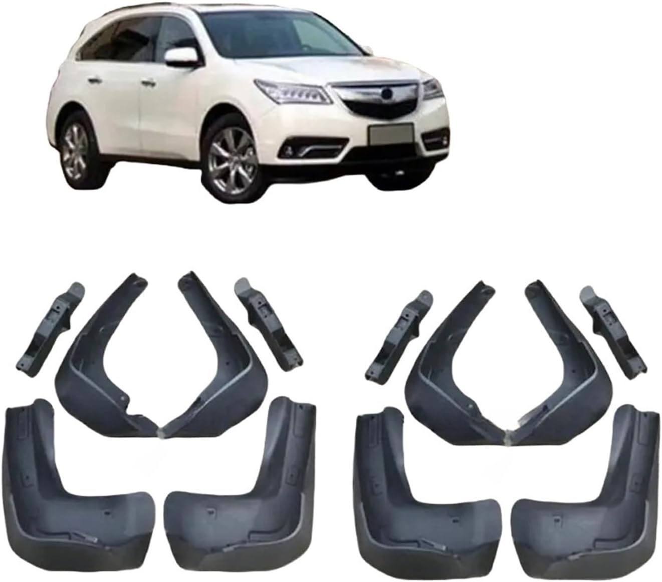 fender flares universal car， Molded Car Mud Flaps Compatible for Acura MDX 2014-2016 Mudflaps Splash Guards Mud Flap Mudguards Fender Front Rear Styling